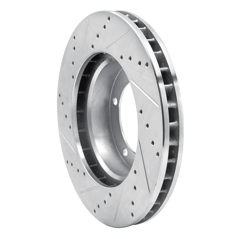 Lexus LX470 Brake Rotor (1) - Front Right - R1 Concepts - Drilled & Slotted - Silver - `98-`07